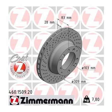 Zimmermann Brake Disc - Standard/Coated, 460150920 460150920